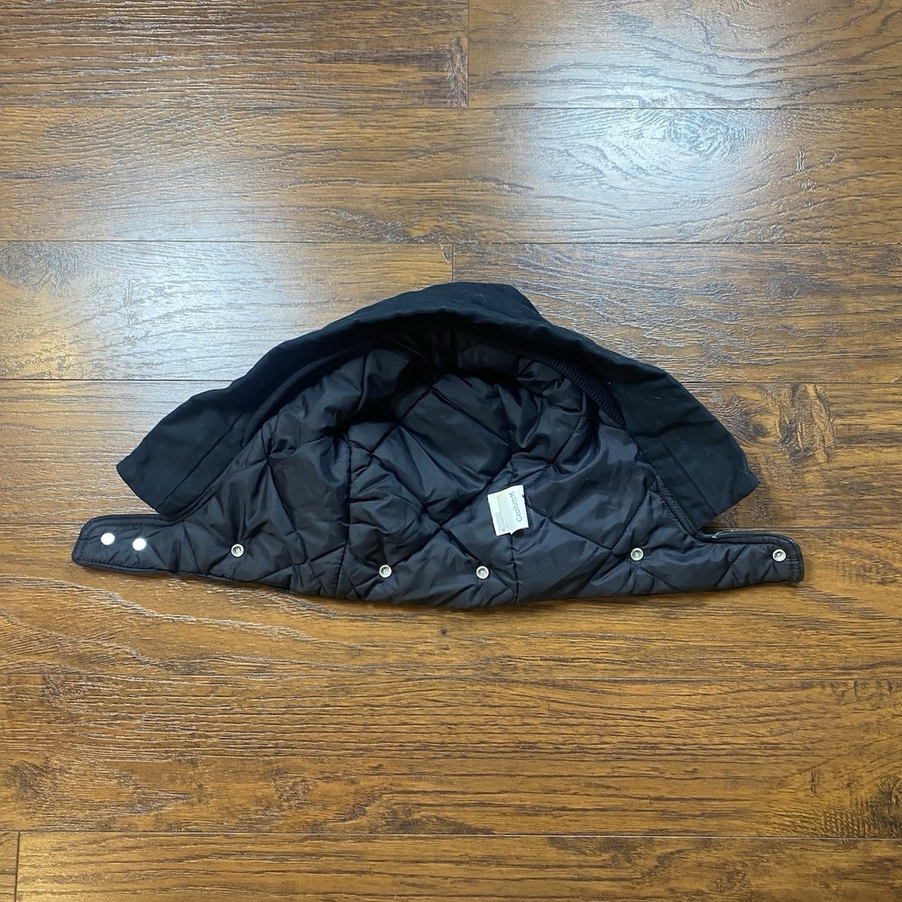 Vintage Carhartt Black Canvas Jacket Hood Snap On Insulated Quilted One Size